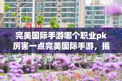 完美国际手游哪个职业pk厉害一点完美国际手游图片