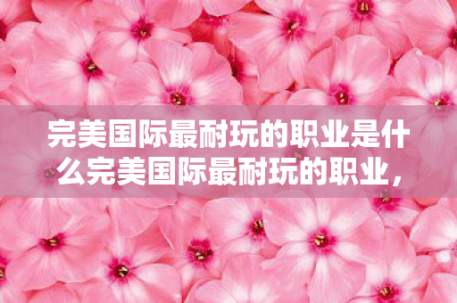 完美国际最耐玩的职业是什么完美国际最耐玩的职业图片