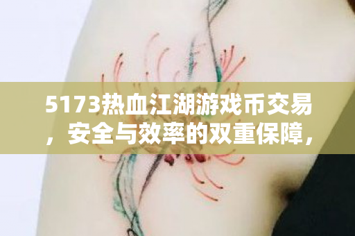 5173热血江湖游戏币交易,安全与效率的双重保障,5173热血江湖,游戏币交易安全与效率双重保障 5173热血江湖游戏币交易,安全与效率的双重保障,5173热血江湖,游戏币交易安全与效率双重保障