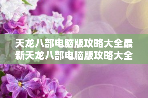 天龙八部电脑版攻略大全最新天龙八部电脑版攻略大全图片