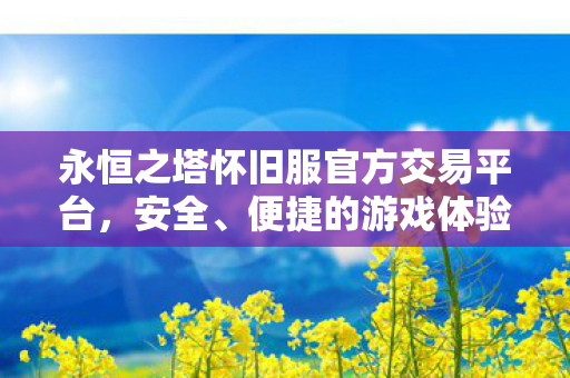 永恒之塔怀旧服官方交易平台图片