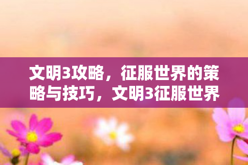 文明3攻略,征服世界的策略与技巧,文明3征服世界策略与技巧全解析 文明3攻略,征服世界的策略与技巧,文明3征服世界策略与技巧全解析
