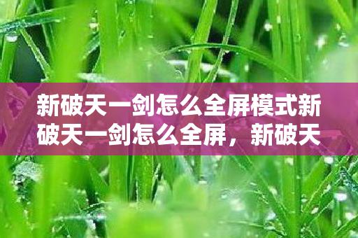 新破天一剑怎么全屏模式新破天一剑怎么全屏,新破天一剑全屏模式设置方法 新破天一剑怎么全屏模式新破天一剑怎么全屏,新破天一剑全屏模式设置方法