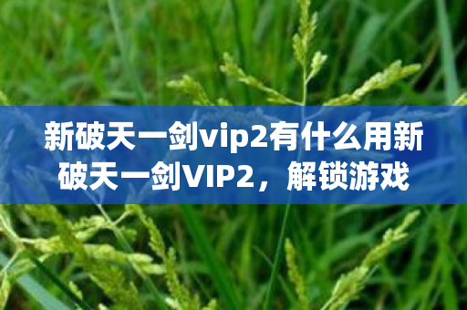 新破天一剑vip2有什么用新破天一剑VIP2,解锁游戏新境界的钥匙,新破天一剑VIP2,解锁游戏新境界的钥匙 新破天一剑vip2有什么用新破天一剑VIP2,解锁游戏新境界的钥匙,新破天一剑VIP2,解锁游戏新境界的钥匙