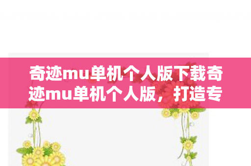 奇迹mu单机个人版下载奇迹mu单机个人版图片