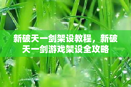 新破天一剑架设教程,新破天一剑游戏架设全攻略 新破天一剑架设教程,新破天一剑游戏架设全攻略