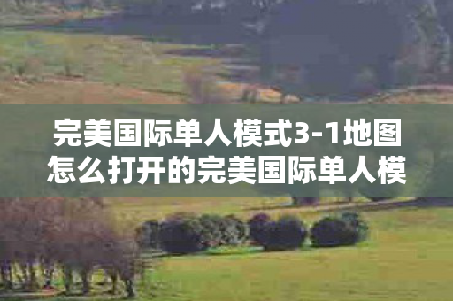 1地图怎么打开的完美国际单人模式3图片