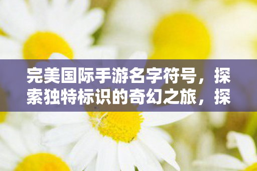 探索完美国际手游名字符号的奇幻之旅图片