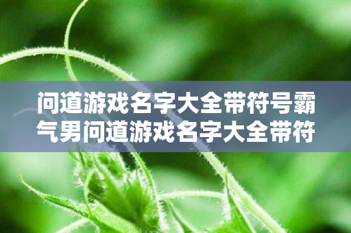 问道游戏名字大全带符号霸气男问道游戏名字大全带符号霸气,问道游戏名字大全带符号 霸气男角色命名参考 问道游戏名字大全带符号霸气男问道游戏名字大全带符号霸气,问道游戏名字大全带符号 霸气男角色命名参考