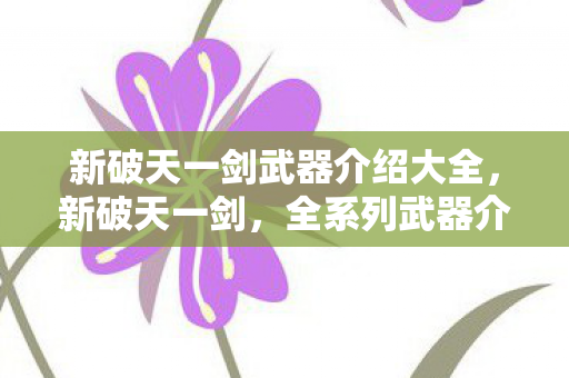新破天一剑武器介绍大全,新破天一剑,全系列武器介绍 新破天一剑武器介绍大全,新破天一剑,全系列武器介绍