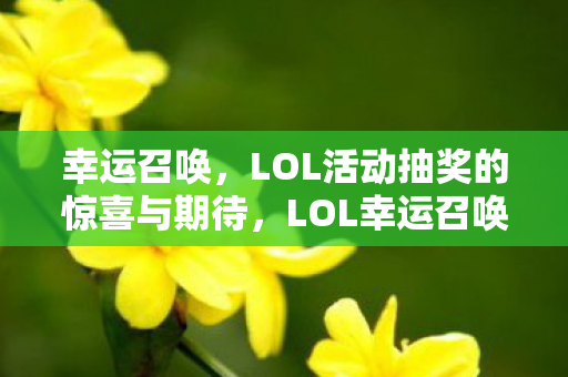幸运召唤,LOL活动抽奖的惊喜与期待,LOL幸运召唤,活动抽奖的惊喜与期待 幸运召唤,LOL活动抽奖的惊喜与期待,LOL幸运召唤,活动抽奖的惊喜与期待