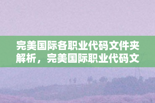 完美国际各职业代码文件夹解析图片