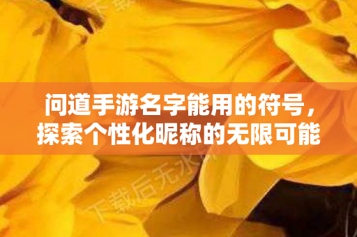 问道手游名字能用的符号，探索个性化昵称的无限可能，问道手游，探索个性化昵称的符号使用