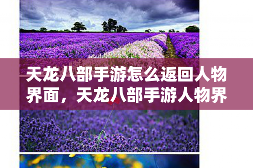 天龙八部手游怎么返回人物界面图片