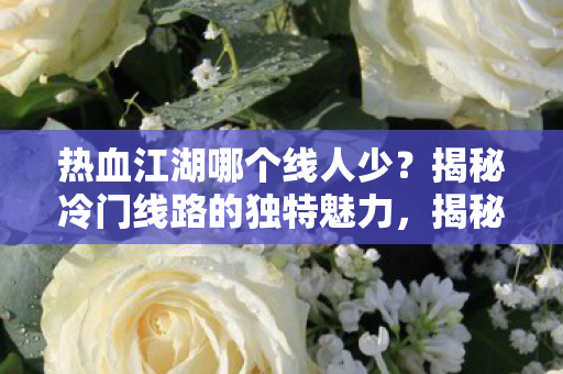 热血江湖哪个线人少?揭秘冷门线路的独特魅力,揭秘冷门线路的独特魅力,热血江湖哪个线人少? 热血江湖哪个线人少?揭秘冷门线路的独特魅力,揭秘冷门线路的独特魅力,热血江湖哪个线人少?