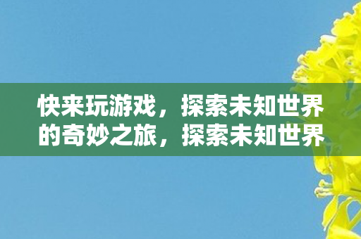 快来玩游戏，探索未知世界的奇妙之旅，探索未知世界的奇妙之旅，一场精彩纷呈的游戏盛宴