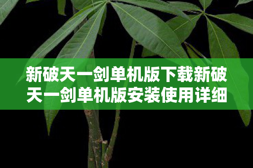 新破天一剑单机版下载新破天一剑单机版安装使用详细教程图片