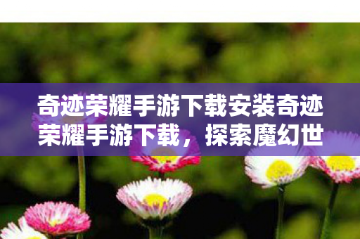 奇迹荣耀手游下载安装奇迹荣耀手游下载图片