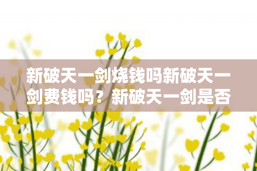 新破天一剑烧钱吗新破天一剑费钱吗图片