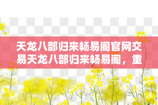 天龙八部归来畅易阁官网交易天龙八部归来畅易阁图片
