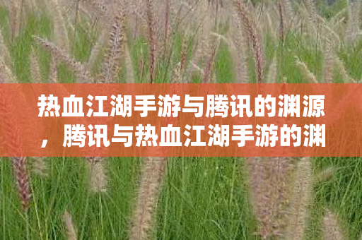 热血江湖手游与腾讯的渊源,腾讯与热血江湖手游的渊源 热血江湖手游与腾讯的渊源,腾讯与热血江湖手游的渊源