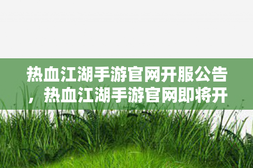热血江湖手游官网开服公告，热血江湖手游官网即将开启新服