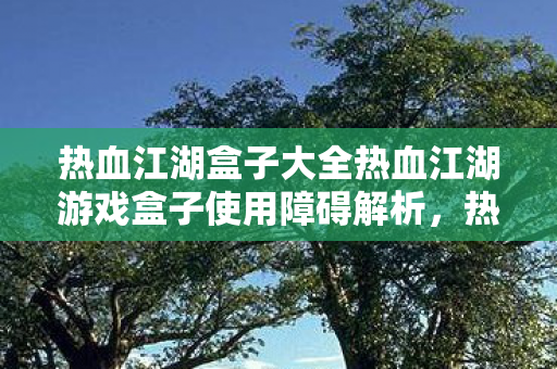 热血江湖盒子大全热血江湖游戏盒子使用障碍解析,热血江湖游戏盒子使用障碍解析 热血江湖盒子大全热血江湖游戏盒子使用障碍解析,热血江湖游戏盒子使用障碍解析
