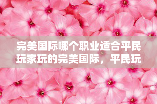 完美国际哪个职业适合平民玩家玩的完美国际图片