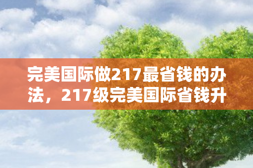 完美国际做217最省钱的办法图片