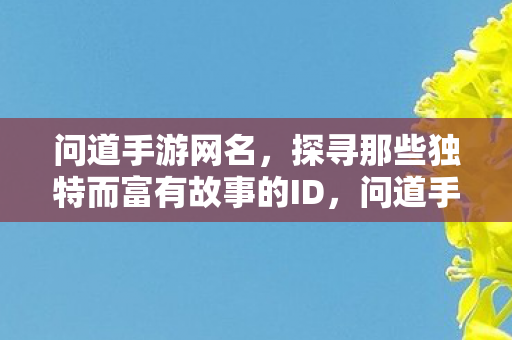 问道手游网名,探寻那些独特而富有故事的ID,问道手游,探寻那些独特而富有故事的网名ID 问道手游网名,探寻那些独特而富有故事的ID,问道手游,探寻那些独特而富有故事的网名ID