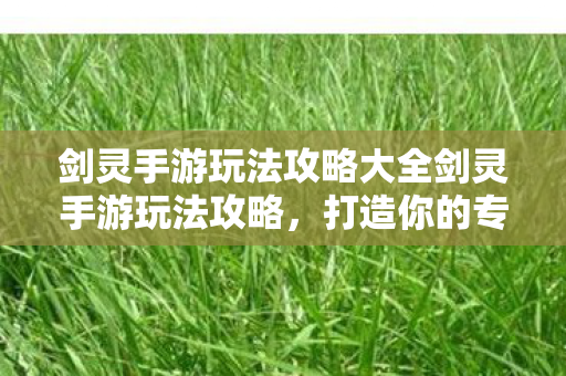 剑灵手游玩法攻略大全剑灵手游玩法攻略图片