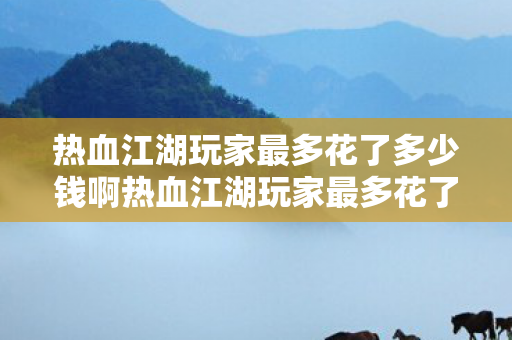 热血江湖玩家最多花了多少钱啊热血江湖玩家最多花了多少钱,热血江湖,玩家最多花费多少? 热血江湖玩家最多花了多少钱啊热血江湖玩家最多花了多少钱,热血江湖,玩家最多花费多少?