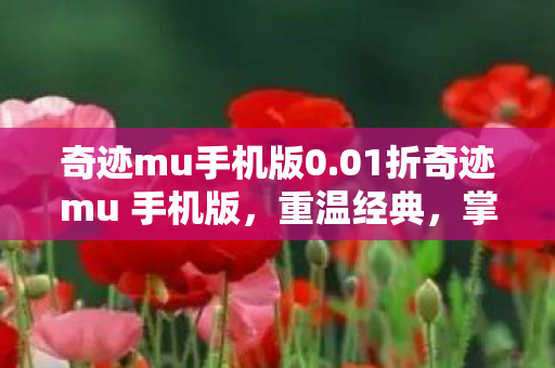 01折奇迹mu 手机版图片