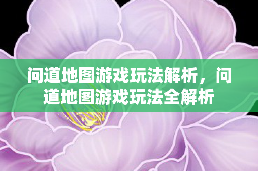问道地图游戏玩法解析，问道地图游戏玩法全解析