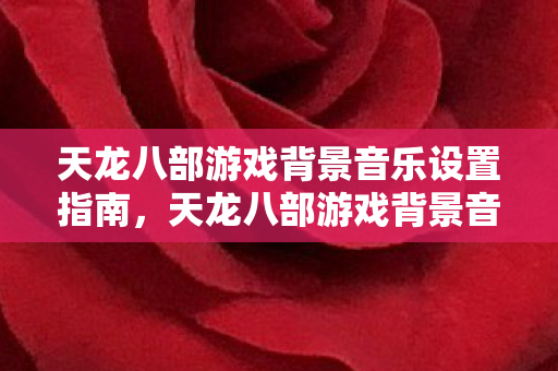 天龙八部游戏背景音乐设置全解析图片