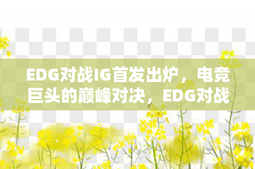 EDG对战IG首发出炉,电竞巨头的巅峰对决,EDG对战IG,电竞巨头的巅峰对决 EDG对战IG首发出炉,电竞巨头的巅峰对决,EDG对战IG,电竞巨头的巅峰对决