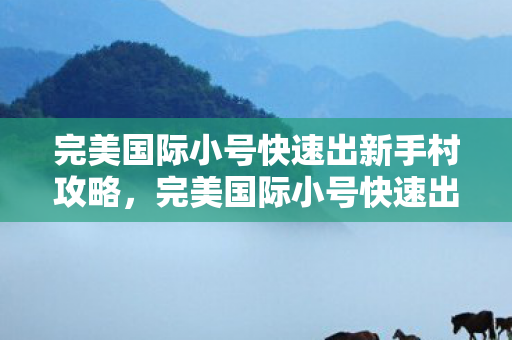 完美国际小号快速出新手村全攻略图片