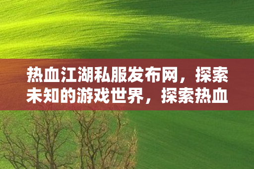 热血江湖私服发布网,探索未知的游戏世界,探索热血江湖私服,解锁未知游戏世界! 热血江湖私服发布网,探索未知的游戏世界,探索热血江湖私服,解锁未知游戏世界!