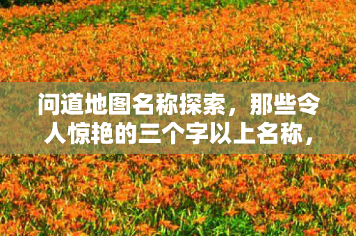 问道地图名称探索,那些令人惊艳的三个字以上名称,探索问道地图,揭秘那些惊艳的三个字以上地名 问道地图名称探索,那些令人惊艳的三个字以上名称,探索问道地图,揭秘那些惊艳的三个字以上地名