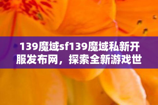 139魔域sf139魔域私新开服发布网图片