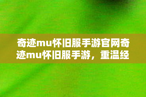 奇迹mu怀旧服手游官网奇迹mu怀旧服手游图片