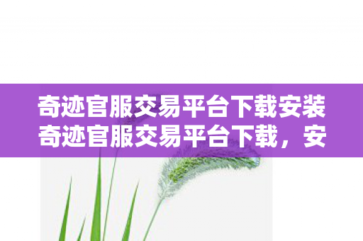奇迹官服交易平台下载安装奇迹官服交易平台下载图片