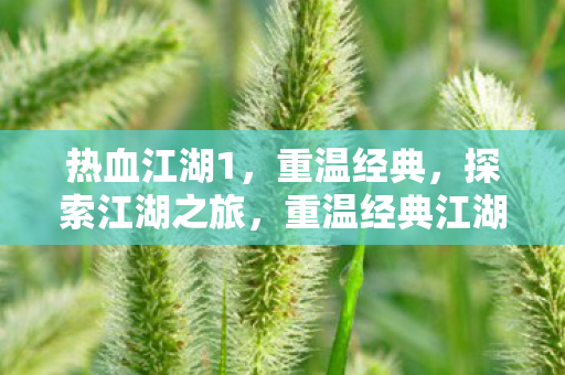 热血江湖1,重温经典,探索江湖之旅,重温经典江湖,探索热血江湖1的奇幻之旅 热血江湖1,重温经典,探索江湖之旅,重温经典江湖,探索热血江湖1的奇幻之旅