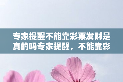专家提醒不能靠彩票发财是真的吗专家提醒图片
