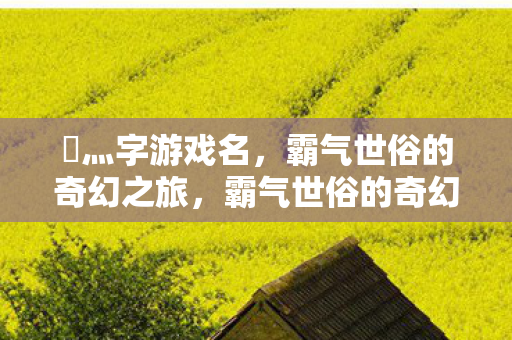 乄灬字游戏名，霸气世俗的奇幻之旅，霸气世俗的奇幻之旅，灬字游戏名探索之旅