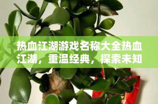 热血江湖游戏名称大全热血江湖图片