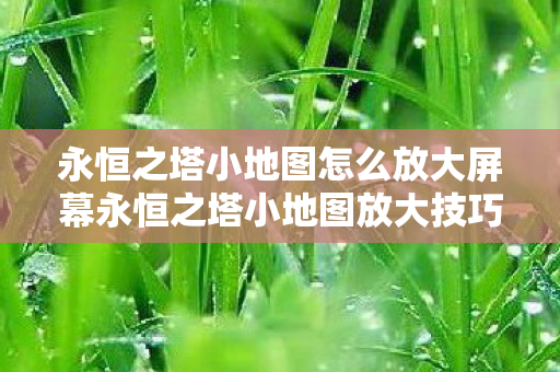 永恒之塔小地图怎么放大屏幕永恒之塔小地图放大技巧图片