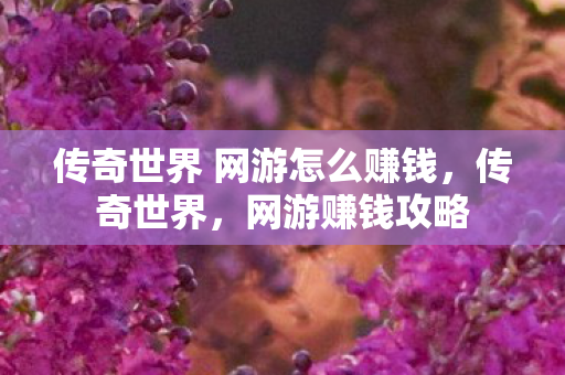 传奇世界 网游怎么赚钱图片