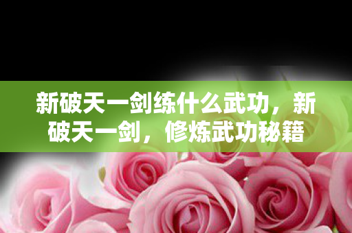 新破天一剑练什么武功，新破天一剑，修炼武功秘籍