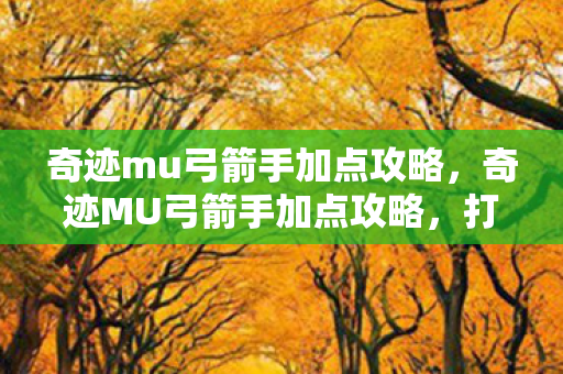 奇迹mu弓箭手加点攻略图片